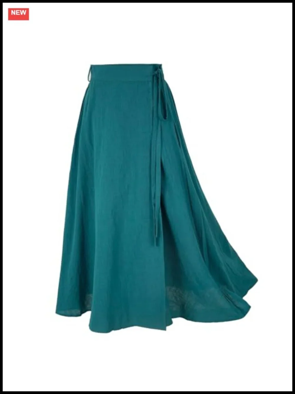 Women's Linen Wrap Maxi Skirt A-Line with Pockets